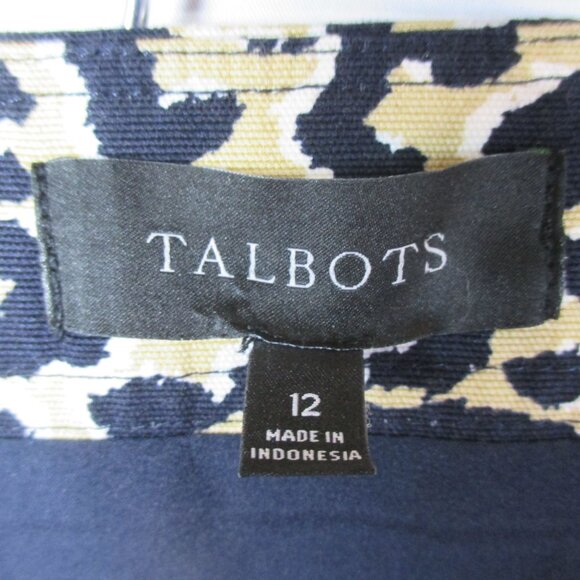 NEW Talbots short A-Line Abstract Cheetah Animal Print Skirt Size 14 Classic - Picture 5 of 6